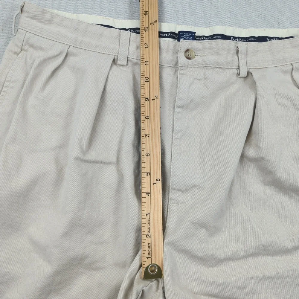 Vintage Polo Ralph Lauren Shorts Mens 38 Khaki‎ Pleated Tyler Preppy Casual